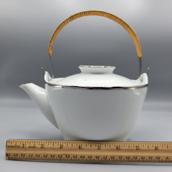 Vtg Noritake Pilgrim White Porcelain Teapot Sugar & Creamer Set Made In Japan - Picture 13 of 16